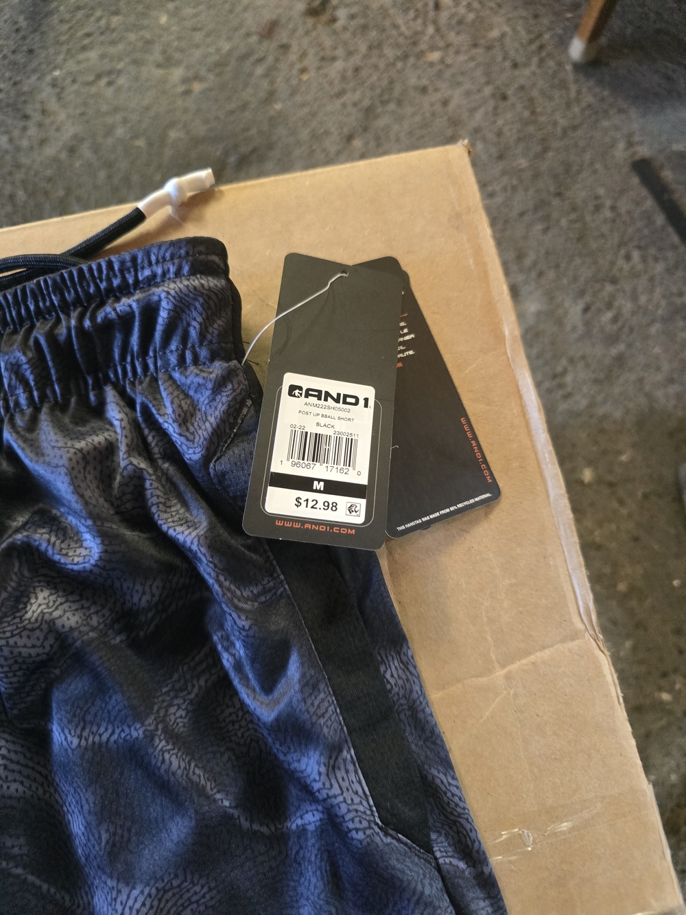 2 Pairs AND1 Black Athletic Shorts with Drawstring - Picture 7 of 10